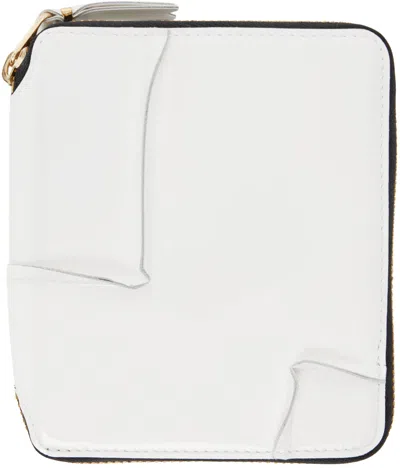 Comme Des Garçons White Reversed Hem Wallet In 3 White