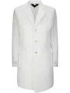 Comme Des Garçons White Single-breasted Coat In White
