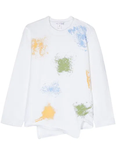 COMME DES GARÇONS WHITE SPRAY PRINT JUMPER