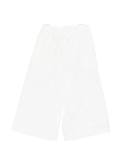 Comme Des Garçons White Straight Flat Front Pant