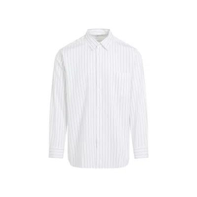 Comme Des Garçons Shirt White Striped Poplin Shirt