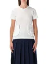 Comme Des Garçons Ruffle Detail Pocket T-shirt In White