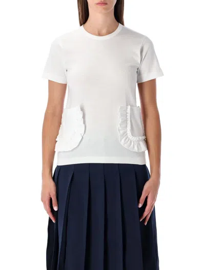 Comme Des Garçons Ruffle Detail Pocket T-shirt In Animal Print