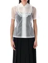 Comme Des Garçons Sheer Fabric Ruffle Detail Peter Pan Collar