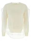 COMME DES GARÇONS WHITE TULLE SWEATER