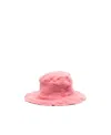 Comme Des Garçons Distressed Wool-blend Bucket Hat In Pink