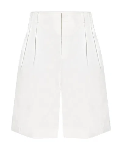 Comme Des Garçons Wide-leg Bermuda Shorts In White