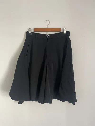Pre-owned Comme Des Garçons Wide Leg Black Wool Shorts