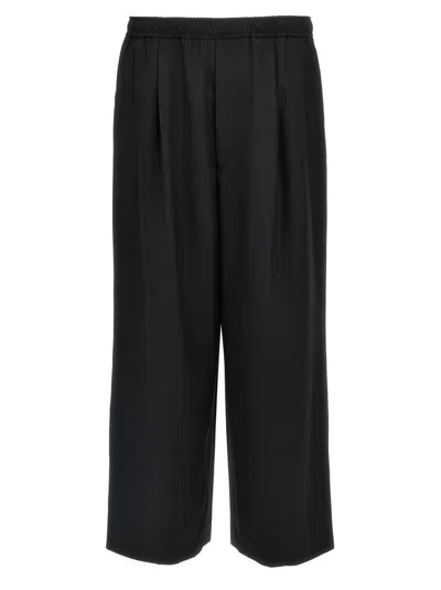 COMME DES GARÇONS WIDE LEG BLACK WOOL TROUSERS