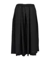Comme Des Garçons Wool Pleated Wide Leg Trousers In Black