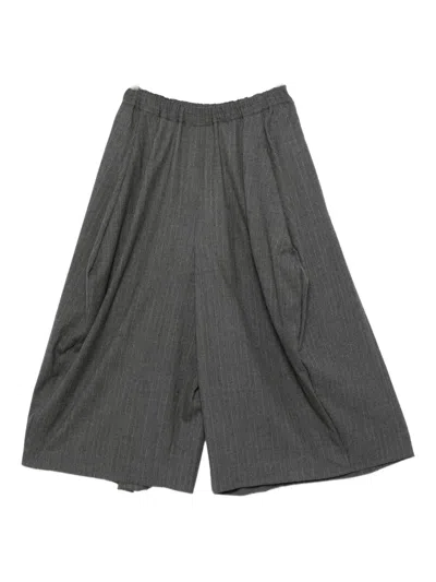 Comme Des Garçons Wide-leg Cropped Trousers In Gray