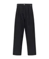 Comme Des Garçons Garment-dyed Black Rigid Denim Wide Leg Jeans In Black