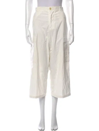 Pre-owned Comme Des Garçons Wide Leg Pants In White