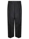 Comme Des Garçons Wide-leg Pinstripe Trousers With Pleats In Black