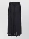 Comme Des Garçons Wide Leg Sheer Fabric Trousers With Elastic Waistband In Black