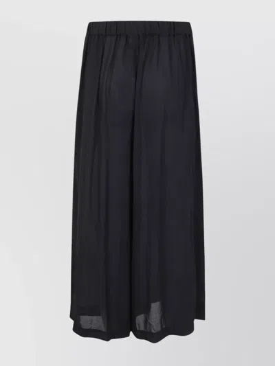 COMME DES GARÇONS WIDE LEG SHEER FABRIC TROUSERS WITH ELASTIC WAISTBAND