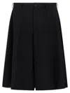 Comme Des Garçons Bermuda Shorts With Pleated Design And Pockets In Black