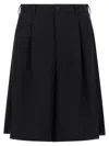 Comme Des Garçons Tailored Wool Bermuda Shorts Featuring Pockets In Black