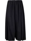Comme Des Garçons Wool Pleated Wide Leg Trousers In Blue