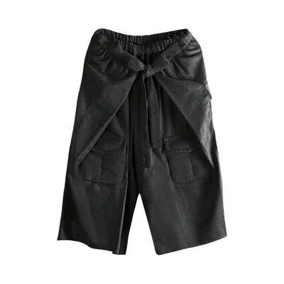 Pre-owned Comme Des Garçons Wide Leg Trousers 'charcoal' | Brown | Women's Size Xs