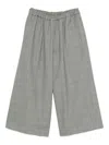 Comme Des Garçons Checked Cropped Trousers In Nude