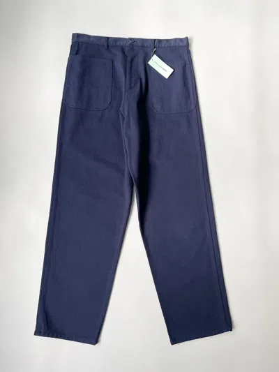 Pre-owned Comme Des Garçons Wide Leg Utility Trousers In Blue