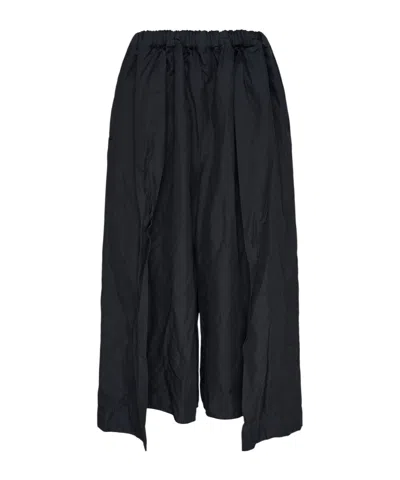Comme Des Garçons Wide-leg Drawstring Trousers In Black