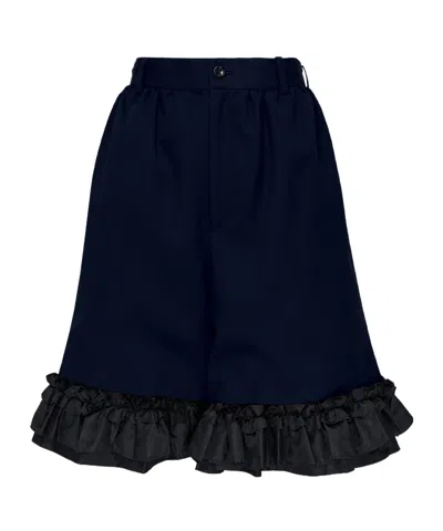 Comme Des Garçons Wide-leg Trousers With An Elastic Waist In Blue