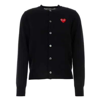 Comme Des Garçons (wmns) Comme Des Garcons Round Neck Cardigan With Red Emblem 'black'