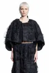 Comme Des Garçons Tulle-inserts Cropped Jacket In Black
