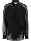 Comme Des Garçons Sheer Black Chiffon Shirt In Black