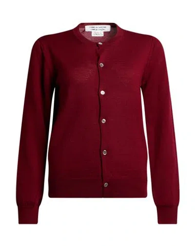 Comme Des Garçons Woman Cardigan Burgundy Size M Wool In Red