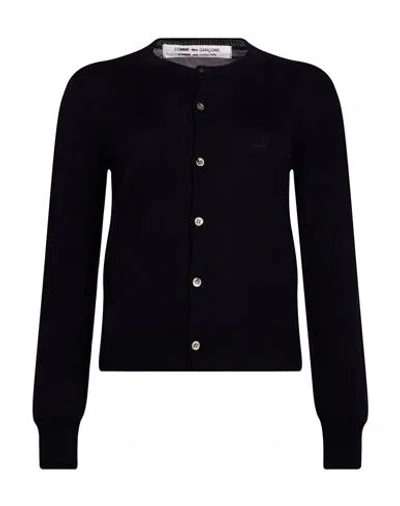 Comme Des Garçons Woman Cardigan Navy Size S Wool In Black