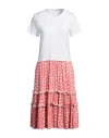 Comme Des Garçons Woman Midi Dress Pink Size S Cotton, Rayon In Pink