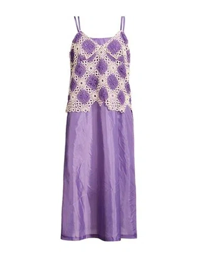Comme Des Garçons Woman Midi Dress Purple Size L Cotton