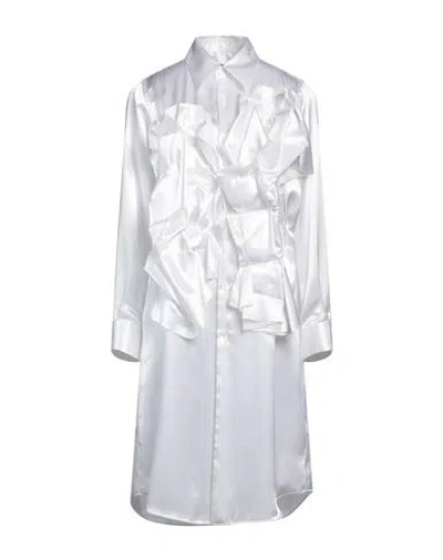 Comme Des Garçons Woman Midi Dress White Size S Polyester