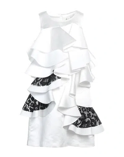 Comme Des Garçons Woman Midi Dress White Size Xs Polyester, Cotton, Rayon, Nylon