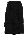 Comme Des Garçons Panel Ruched Georgette Midi Skirt In Black