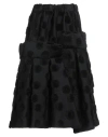Comme Des Garçons Woman Midi Skirt Black Size S Wool, Acrylic, Silk In Black