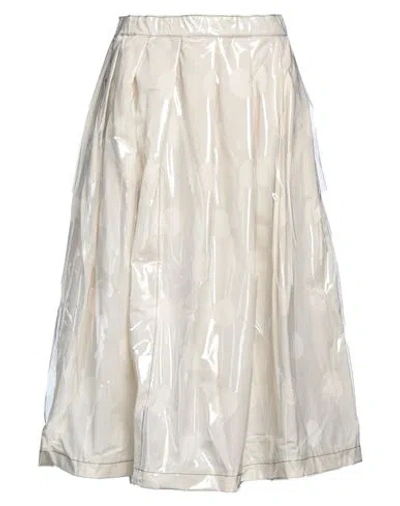 Comme Des Garçons Woman Midi Skirt Cream Size M Pvc - Polyvinyl Chloride, Cotton In White