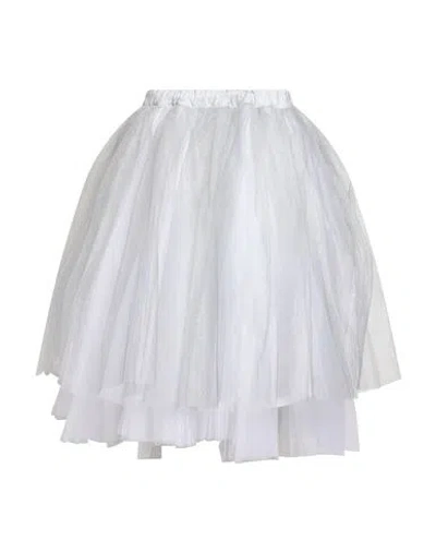 Comme Des Garçons Woman Midi Skirt Light Grey Size M Nylon, Polyester In White