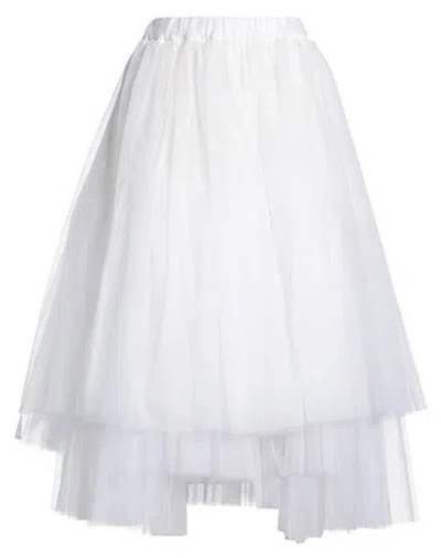 Comme Des Garçons Woman Midi Skirt White Size Xs Nylon