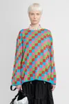 Comme Des Garçons Checked Fisherman's-knit Jumper In Multicolor