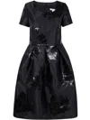 Comme Des Garçons Woman Overall Dress Floral Pattern In Black