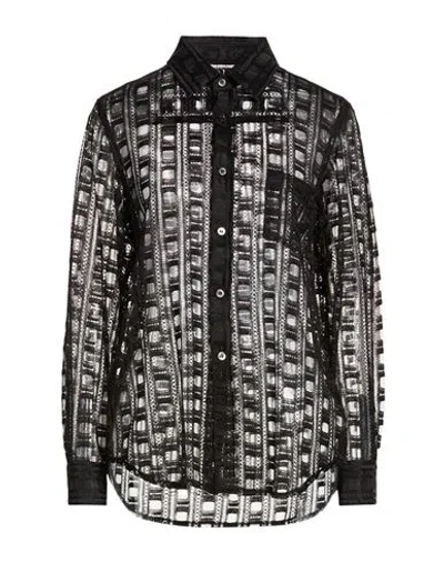 Comme Des Garçons Woman Shirt Black Size L Rayon, Nylon, Cotton In Multi