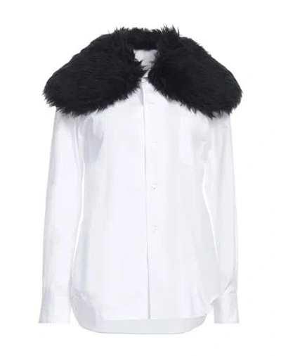 Comme Des Garçons Woman Shirt White Size M Cotton, Polyester In Yellow