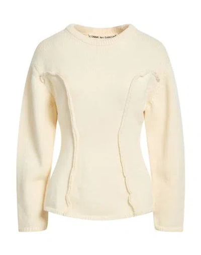 Comme Des Garçons Woman Sweater Cream Size M Wool In Neutral
