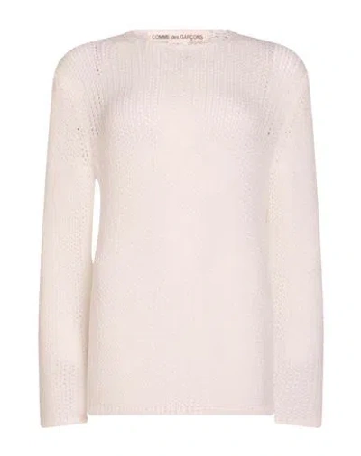 Comme Des Garçons Woman Sweater White Size M Nylon In Neutral