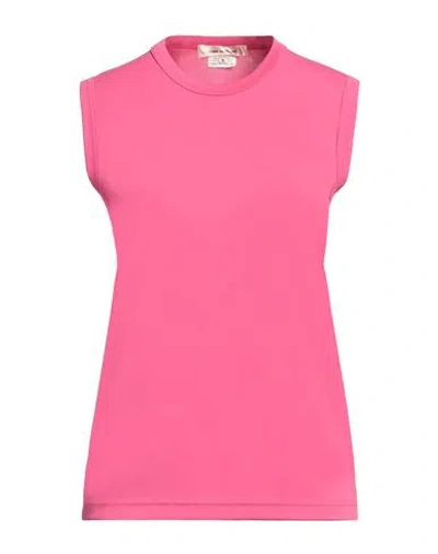 Comme Des Garçons Woman T-shirt Fuchsia Size L Polyester In Pink