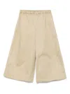 Comme Des Garçons Cotton Wide-leg Bermuda Shorts In Beige